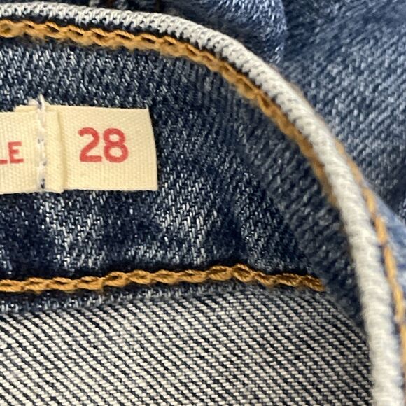 Levi's Womens Blue Denim Jeans Size 28 Buttonfly Ribcage Straight Ankle Stretch - Picture 9 of 13